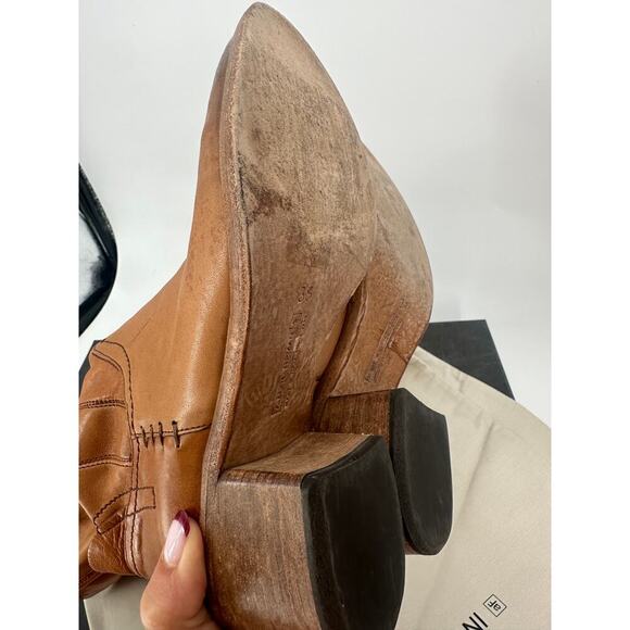 Alberto Fermani Boots Tall Cognac Tan Soft Supple Riding Leather Boots - Picture 9 of 11